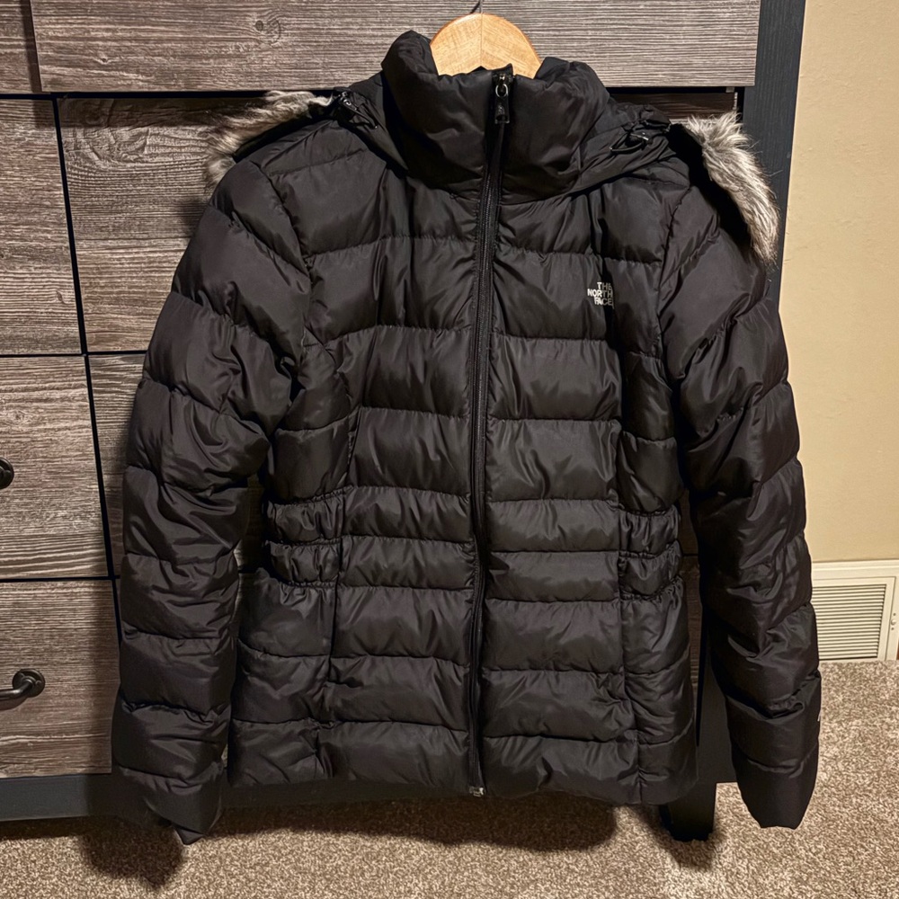 The North Face Women's Gotham Jacket II Black Goose Down Hoodie size Medium - Picture 6 of 7